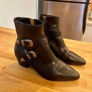 Frye Ellen Buckle Short Genuine Leather Bootie size 8.5